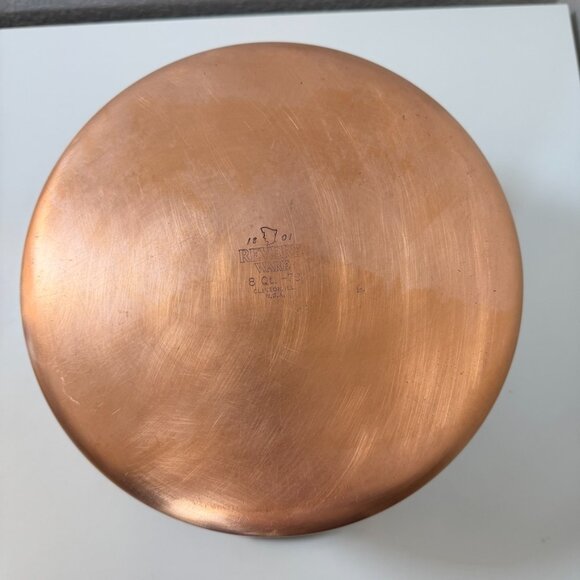 Vintage Revere Ware 8 QT Stock Pot w/ Lid Copper Clad 1801 Clinton ILL USA - Picture 2 of 16